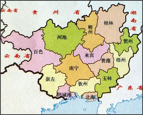 中国广西地图 水槽對門